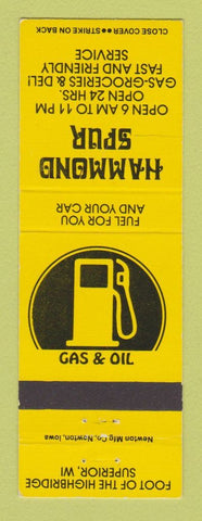 Matchbook Cover - Hammond Spur oil gas Superior WI