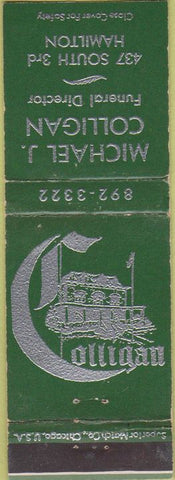 Matchbook Cover - Colligan Funeral Home  Hamilton Ohio