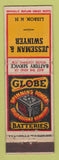 Matchbook Cover - Globe Auto Batteries Jesseman Swinyer Lisbon NH WORN