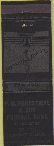 Matchbook Cover - Forastiere Funeral Home  Springfield Mass