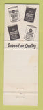 Matchbook Cover - Kendall oil gas Sports Car Service Ann Arbor MI