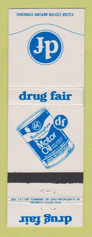 Matchbook Cover - Drug Fair Buckingham Motor Oil