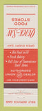Matchbook Cover - Union 76 oil gas Quick Sav Food Stores
