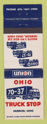 Matchbook Cover - Union 76 oil gas Truck Stop Hebron OH