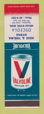 Matchbook Cover - Valvoline oil gas Jesse & Thelma Hyrns Indian River MI