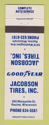 Matchbook Cover - Goodyear Tires Jacobson Racine WI