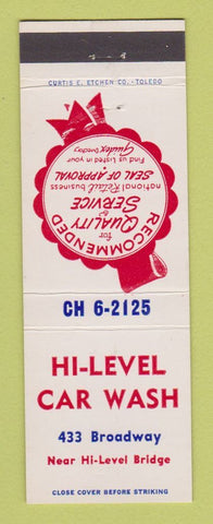 Matchbook Cover - HI Level Car Wash Toledo OH