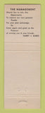 Matchbook Cover - Maple Motel Restaurant Nashville TN