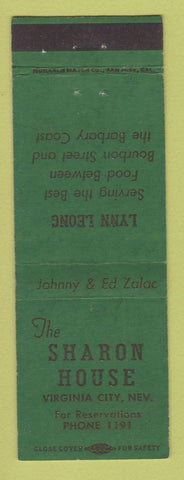 Matchbook Cover - Sharon House Virginia City NV