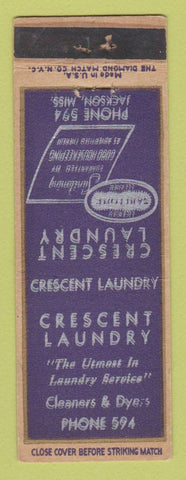 Matchbook Cover - Crescent Laundry Jackson MS MISPRINT FONT ERROR