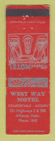 Matchbook Cover - West Way Motel Alliance NE WEAR