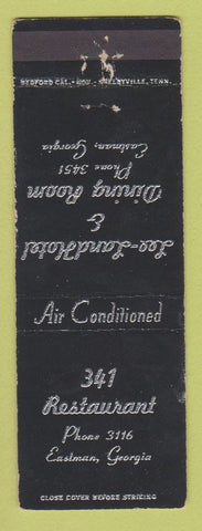 Matchbook Cover - 341 Restaurant Eastman GA WEAR