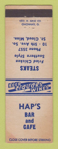 Matchbook Cover - Hap's Bar and Cafe St Cloud MN WEAR
