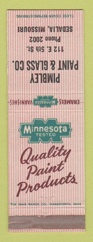 Matchbook Cover - Minnesota Tested Paints Pimbley Paint Glass Sedalia MO