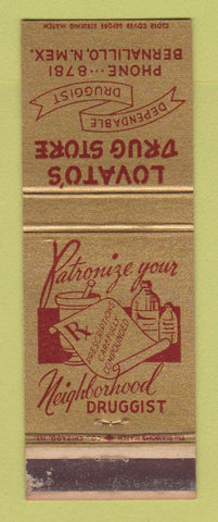 Matchbook Cover - Lovato's Drug Store Bernalillo NM