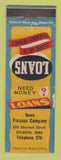 Matchbook Cover - Iowa Finance Company Atlantic IA loans WEAR