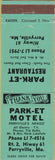 Matchbook Cover - Park-et Motel  and  Restaurant  Perryville Mo