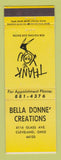Matchbook Cover - Bella Donne' Creations Hair Salon Cleveland OH