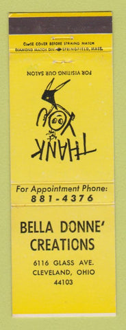 Matchbook Cover - Bella Donne' Creations Hair Salon Cleveland OH