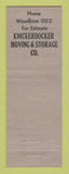 Matchbook Cover - Knickerbocker Moving Storage Cleveland OH