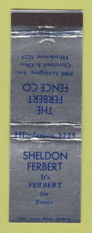 Matchbook Cover - Sheldon Ferbert Fence Cleveland OH