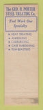 Matchbook Cover - Geo Porter Steel Treating Cleveland OH