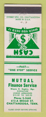 Matchbook Cover - Mutual Finance Service Chattanooga TN