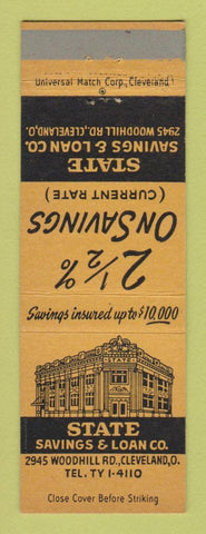 Matchbook Cover - State Savings and Loan Cleveland OH