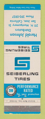 Matchbook Cover - Seiberling Tires Harold Johnson San Jose CA