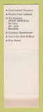 Matchbook Cover - Kettmann's Men's Clothes San Jose CA SAMPLE WEAR