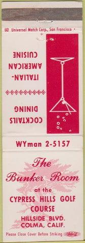 Matchbook Cover - Cypress Hills Golf Course Colma CA