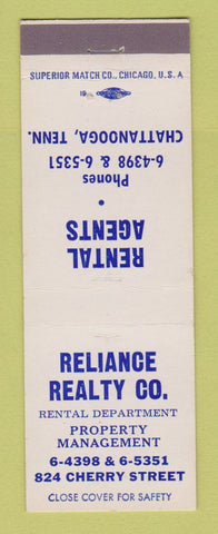 Matchbook Cover - Reliance Real Estate Chattanooga TN