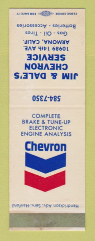 Matchbook Cover - Chevron oil gas Jim & Dale's Armona CA SAMPLE WEAR