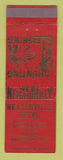 Matchbook Cover - Weaverville Hotel CA