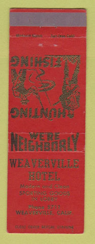 Matchbook Cover - Weaverville Hotel CA