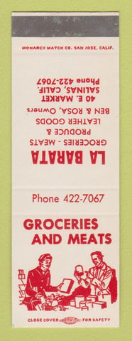 Matchbook Cover - La Barata Grocery Salinas CA SAMPLE