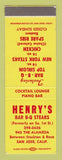 Matchbook Cover - Henry's BBQ San Jose CA SAMPLE