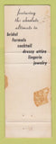 Matchbook Cover - Jlori's San Jose CA Bridal Fashion Clothes WORN
