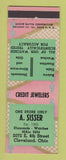 Matchbook Cover - A Sisser Jewelry Cleveland OH Elgin Hamilton Watches ARROW