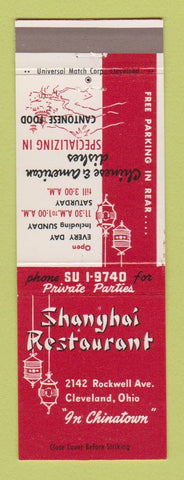 Matchbook Cover - Shanghai Chinese Restaurant Cleveland OH