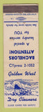 Matchbook Cover - Golden West Dry Cleaning San Jose CA WEAR