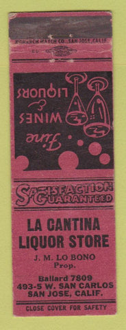 Matchbook Cover - La Cantina Liquor Store San Jose CA WEAR
