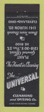 Matchbook Cover - Universal Cleansing Dyeing Cleveland OH