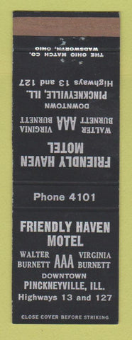 Matchbook Cover - Friendly Haven Motel Pinckneyville IL