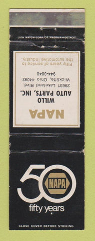 Matchbook Cover - NAPA Auto Parts Willo Wickliffe OH WEAR