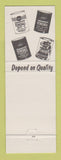 Matchbook Cover - Kendall oil Yow Auto & Machine Sarasota FL