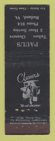 Matchbook Cover - Paul's Tailors Cleaners Rutland VT WEAR
