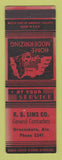 Matchbook Cover - RB Sims Contractors Greensboro AL SAMPLE