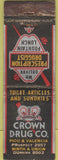 Matchbook Cover - Crown Drug Store  - No Town