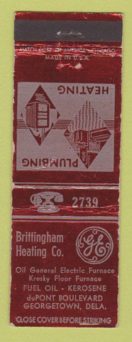 Matchbook Cover - Brittingham Heating GE Georgetown DE WEAR